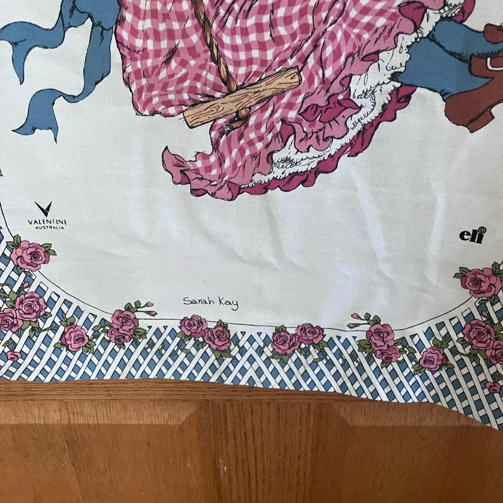 Sarah Kay vintage linen tea towel